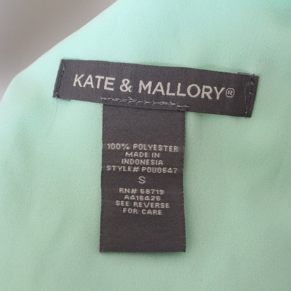Kate & Mallory Small Mint Green Chiffon Short Sleeve Blouse - Picture 4 of 8